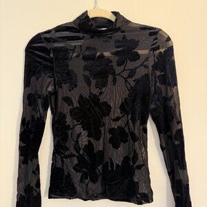 Sheer Black Velvet Top